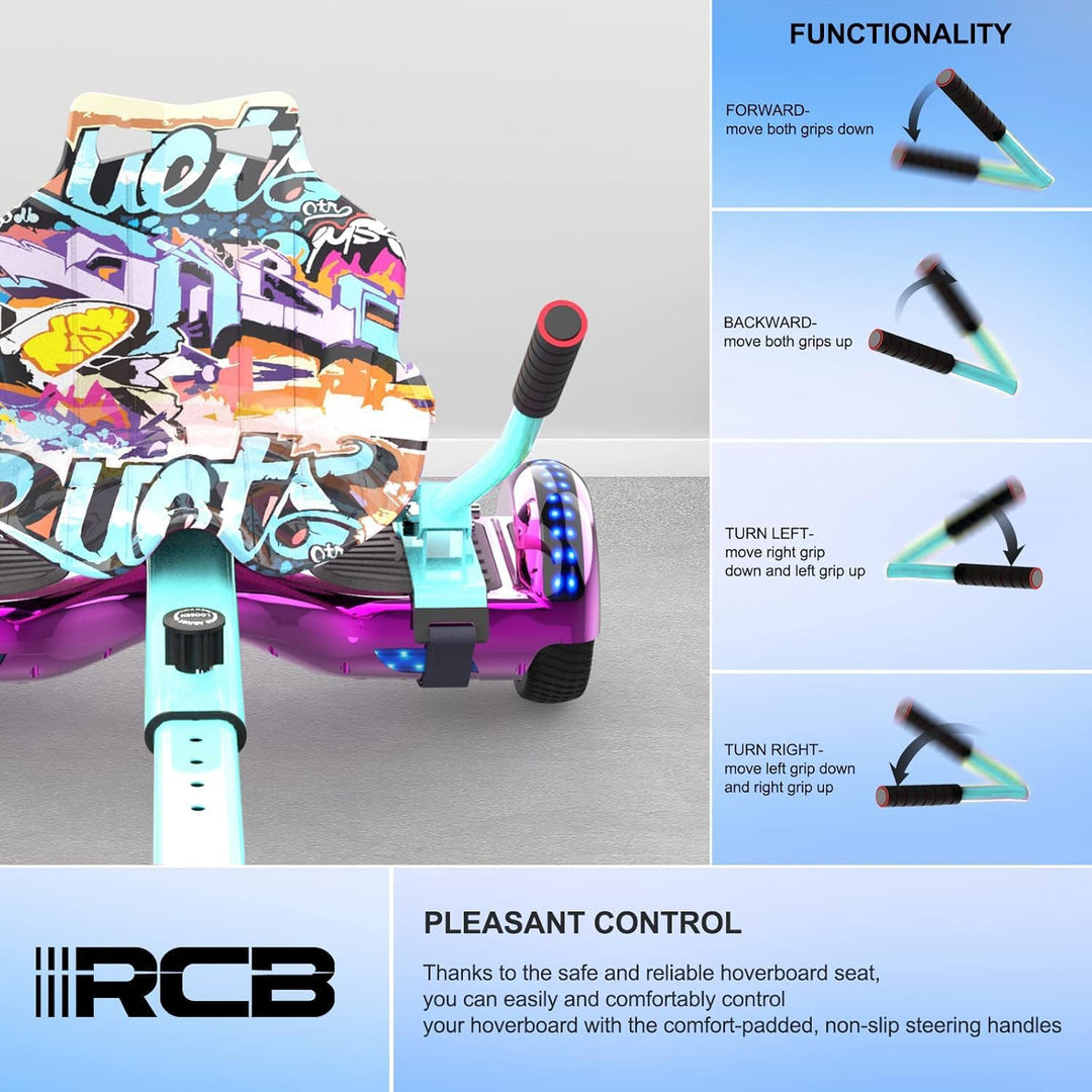 RCB Hoverboard Sitz, Go-Kart Zubehör für Hoverboards, Hoverboard mit Sitz passend für Aller 6.5"-10"
