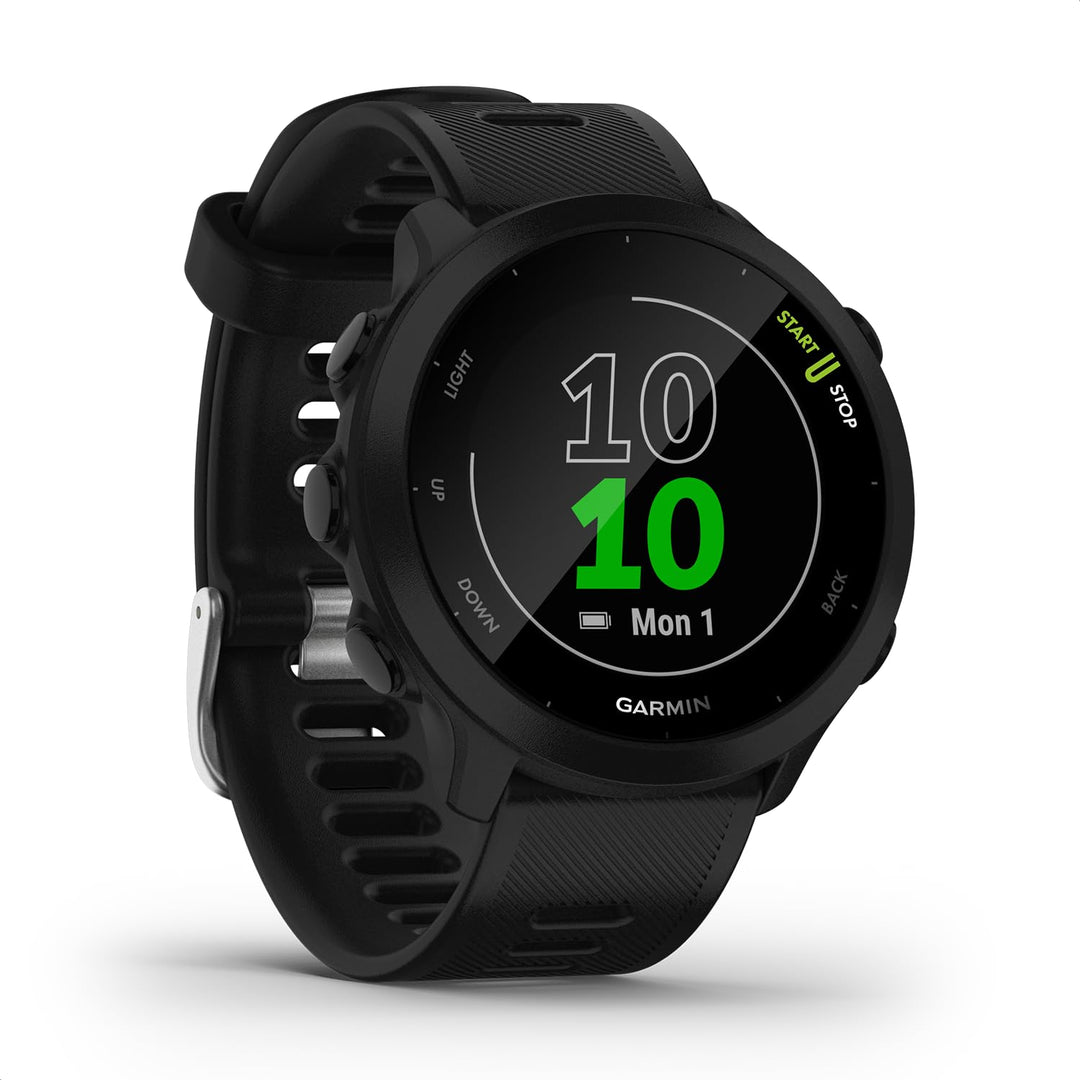 Garmin Forerunner 55 – GPS-Laufuhr mit 1,04“ Always-On-Farbdisplay, täglichen Trainingsempfehlungen,