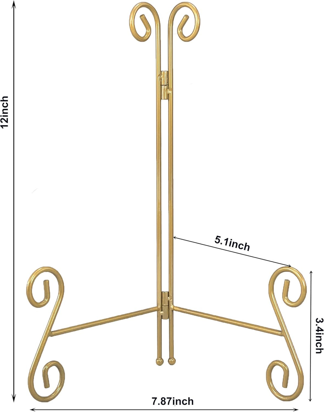 Plate Stand 12 Inch Gold Display Plate Holder, Collapsible Iron Plate Stands for Display, Folding Di