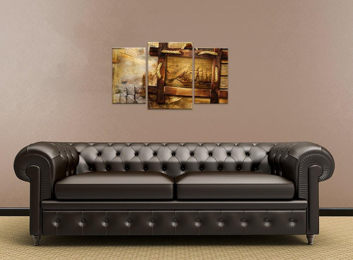 Bilderdepot24 Bild auf Leinwand | Schiff retro in 70x50 cm als Wandbild | Wand-deko Dekoration Wohnu