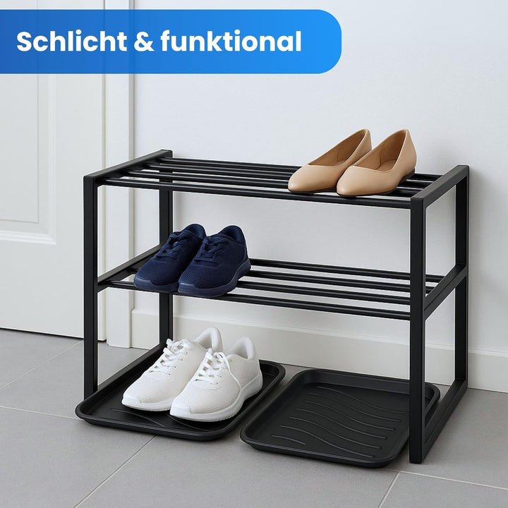 Bestlivings Schuhabtropfschale (2er Pack) Schuhwanne mit hohem Rand (50 x 38 x 2,5cm) - Aptropfunter