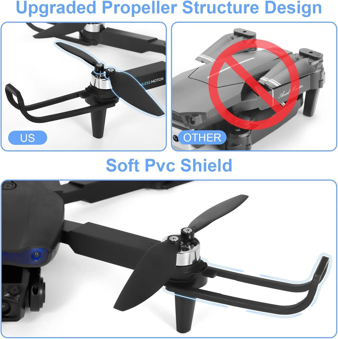Drohne mit Kamera 1080P HD für Kinder, WiFi FPV Drone für Anfänger, RC Quadcopter mit 2 Akku, Schwer