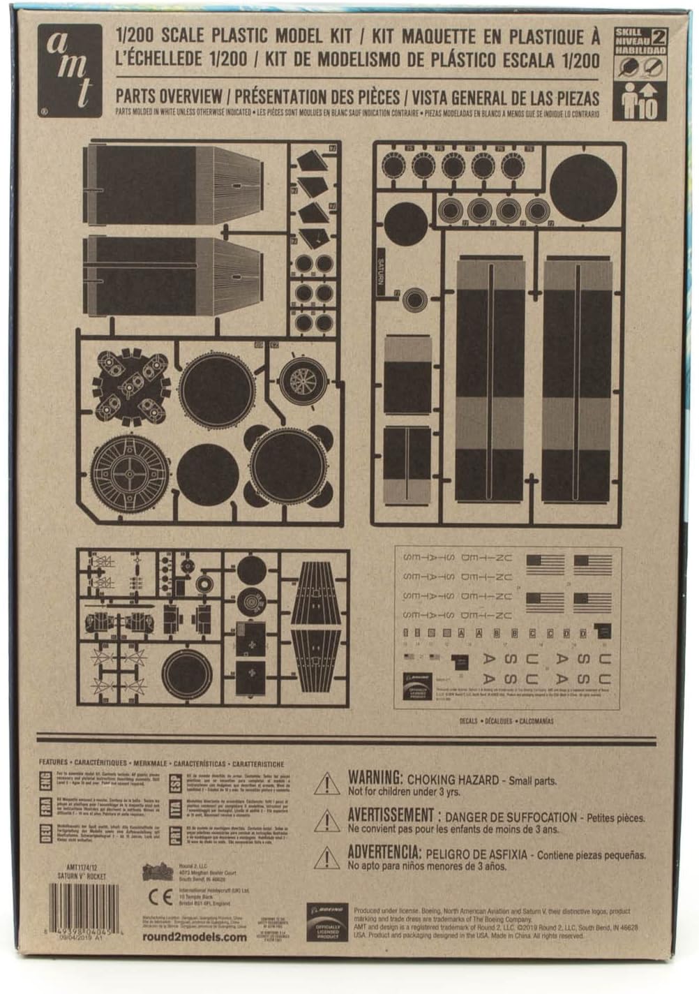 AMT Ertl AMT1174/12 1/200 Saturn V Rakete mit Apollo-Kapsel Rocket Modellbau