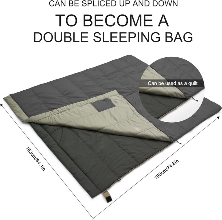 Mardingtop Schlafsack Outdoor,Leichtgewicht Warm Deckenschlafsack,für für Erwachsene und Kinder Somm