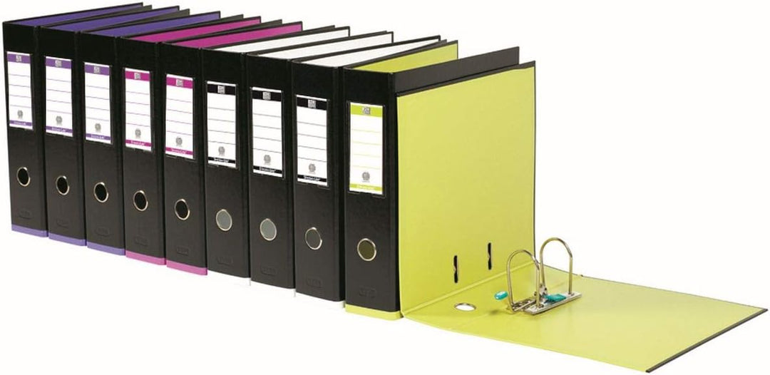 Oxford Ordner A4, myColour, 8 cm breit, zweifarbig schwarz sortiert, 10 Stück