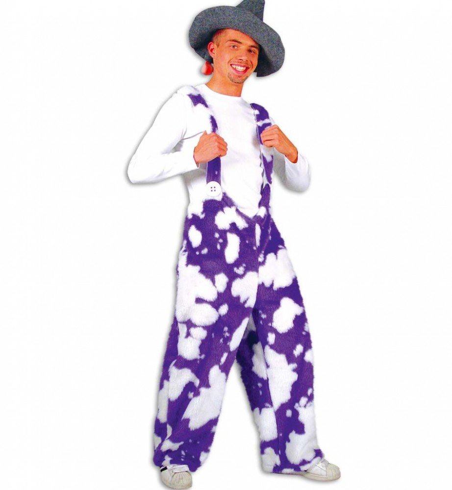 Kostüm Kuhhose Plüsch lila - Grösse L (KAR)