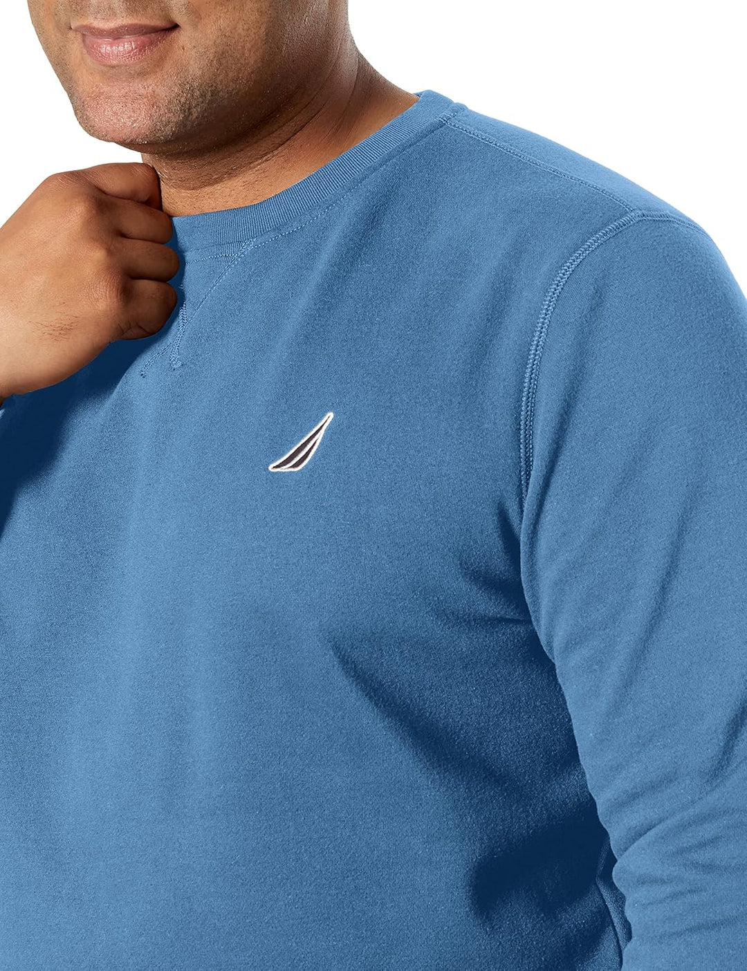 Nautica Herren Basic Crew Neck Fleece Sweatshirt S Blauer Stern, S Blauer Stern