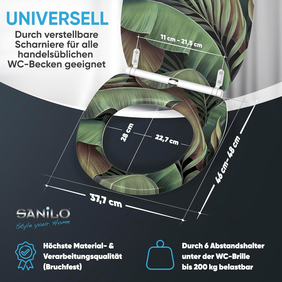 Sanilo WC Sitz mit Absenkautomatik & Schnellverschluss, Toilettendeckel per Knopfdruck abnehmbar, ei