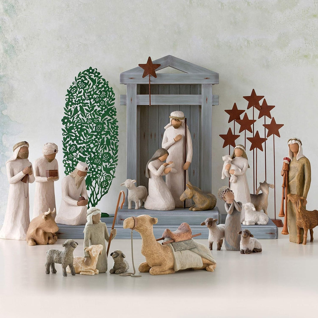 Willow Tree 26105 Figur Schäfer und Stalltiere, Braun