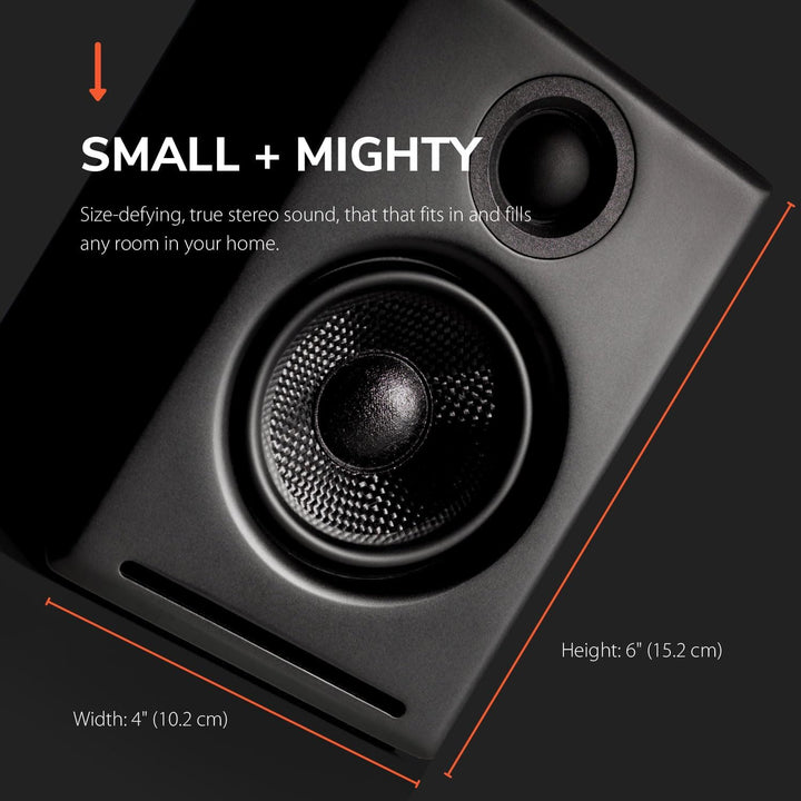 Audioengine A2+ 60W Aktiver Desktop-Lautsprecher | Integrierter DAC &amp; Analogverstärker | Direkter US