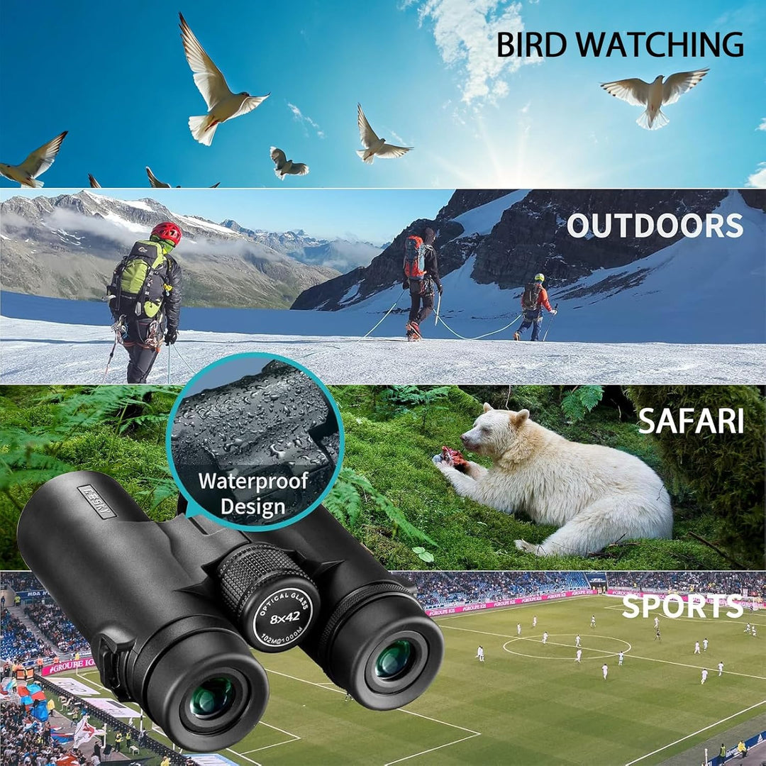 Gosky 8 x 42 Dachprismen-Fernglas für Erwachsene, HD-Fernglas für Vogelbeobachtung, Reisen, Sternenb