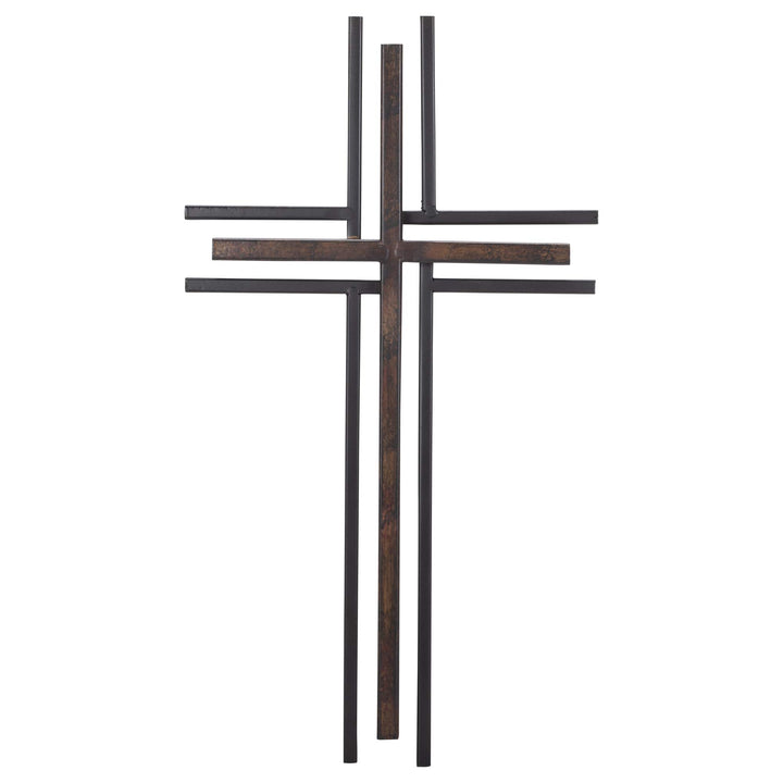 Metall Wand Kreuz - Schwarz und Bronze Kreuzen