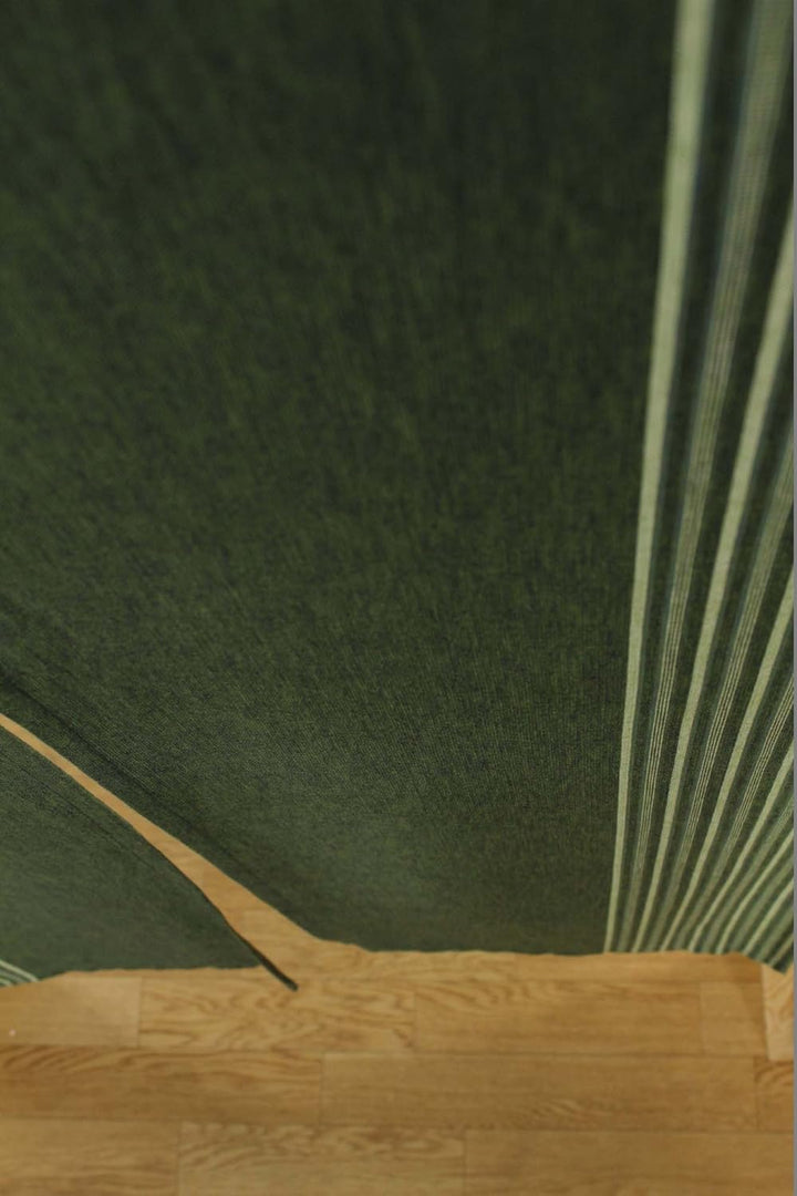 Narumi Japanischer Noren-Vorhang, vertikal, gestreift, Baumwollstoff, Dunkelgrün, Dunkelgrün
