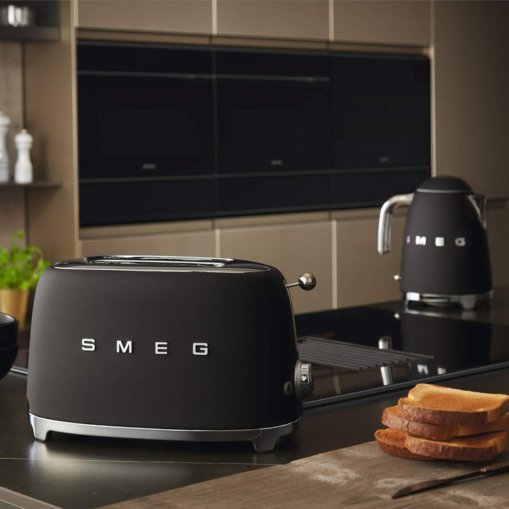 SMEG - Torradeira 2 Tostas Anni50, Preto Mate TSF01BLMEU, Schwarz Matt