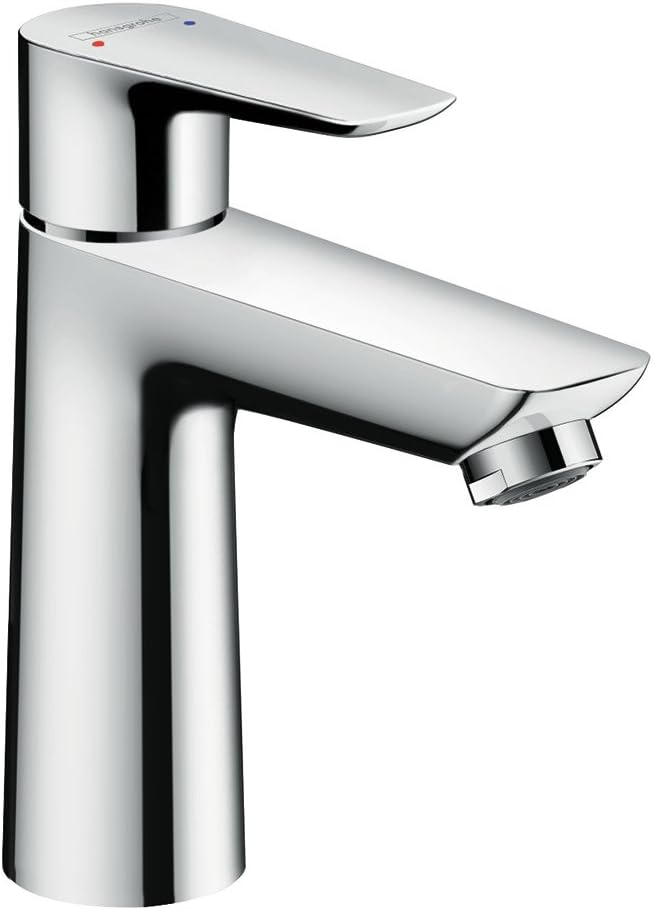 hansgrohe Talis E - Waschtischarmatur mit Push-Open Ablauf, Wasserhahn Bad mit Auslauf Höhe 110 mm,