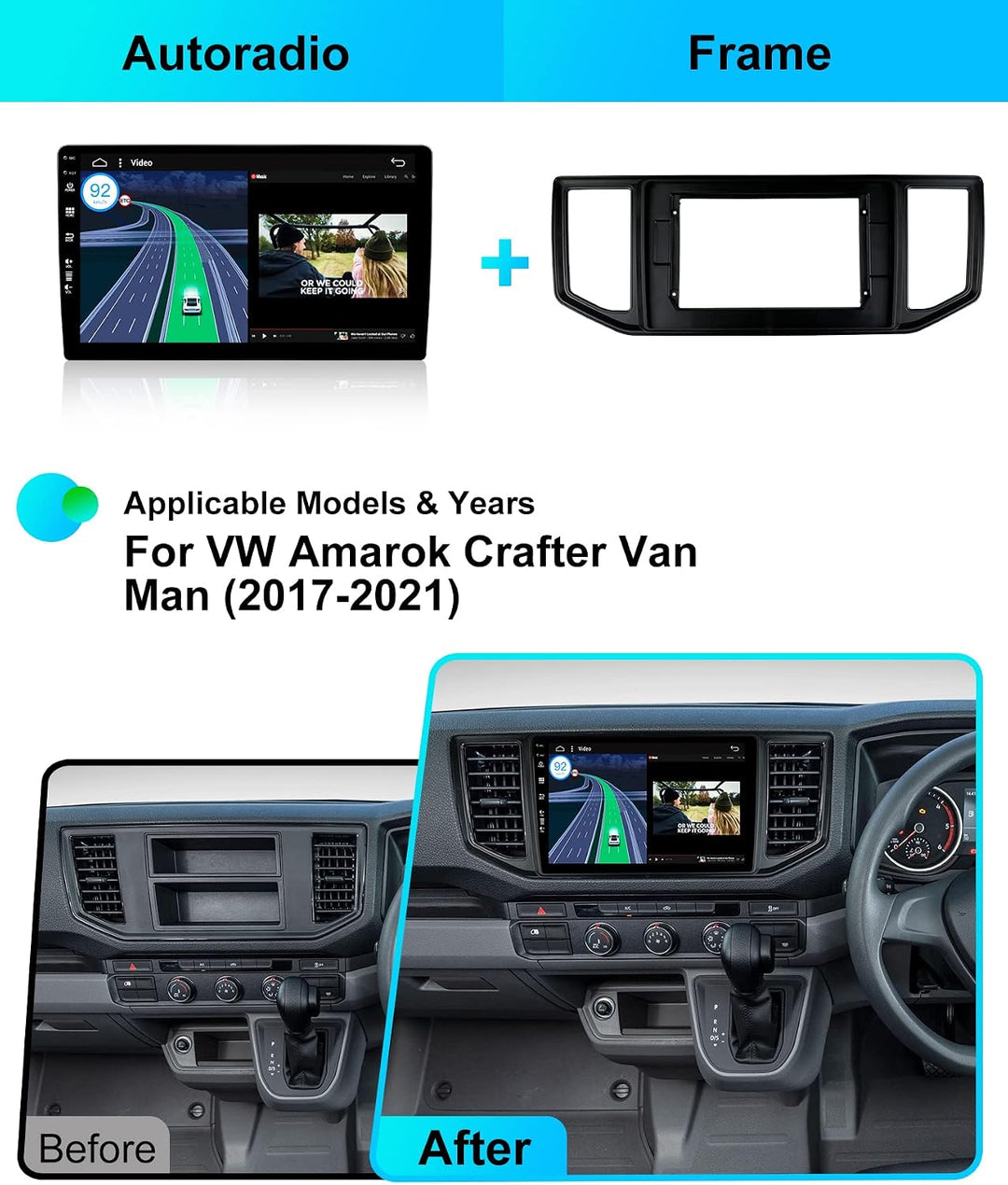 JOYX - [6G+128G] - Android 12 IPS Autoradio Passt für VW Crafter (2004-2015) - Kabellos CarPlay/Andr