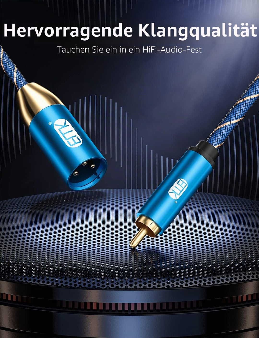 EMK RCA auf XLR Kabel Subwooferkabel Coaxial Stecker auf XLR Stecker Mikrofonkabel Koaxial Audiokabe