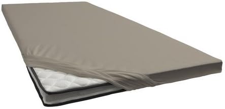 ESTELLA Topper-Spannbetttuch Zwirnjersey | Kiesel | 100x200 cm | passend für Topperhöhen von 7-10 cm