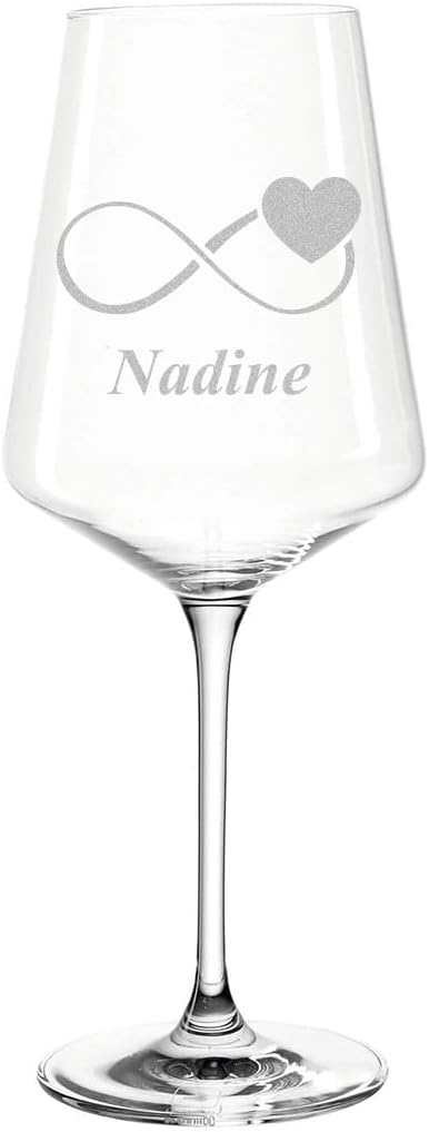 4-TLG Wein Geschenkset mit Wunschgravur - Motiv Unendlichkeitszeichen - personalisiert - 2X Leonardo