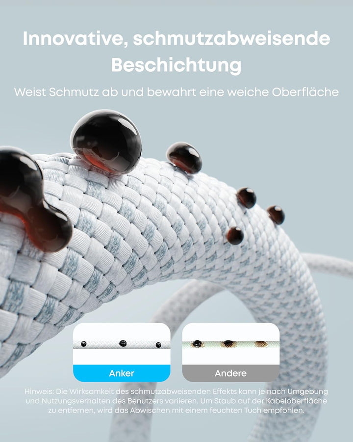 Anker 240W USB C Kabel, [2 Stück 1,8m] PD 3.1 Schnellladekabel USB C auf USB C Kabel, USB C Ladekabe
