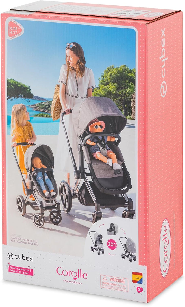 Corolle 9000140770 - Mon Grand Poupon Cybex Puppenwagen, für 36-42cm Puppen, Buggy, 3in1, faltbar, P