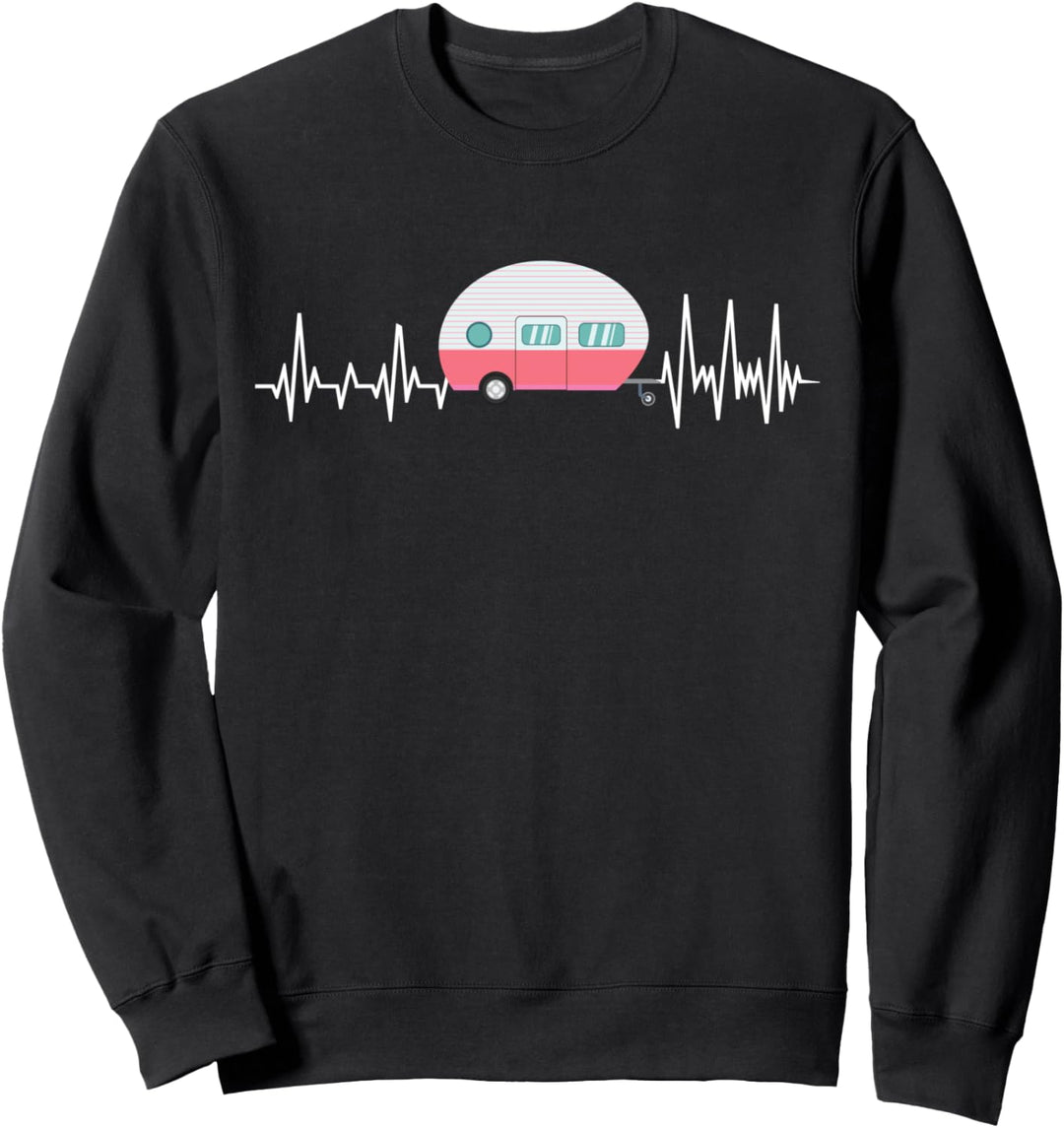 Camping Wohnwagen Herzschlag für Frauen Sweatshirt