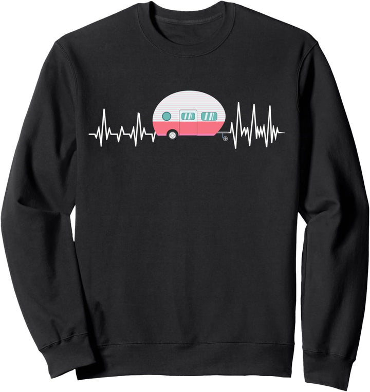 Camping Wohnwagen Herzschlag für Frauen Sweatshirt