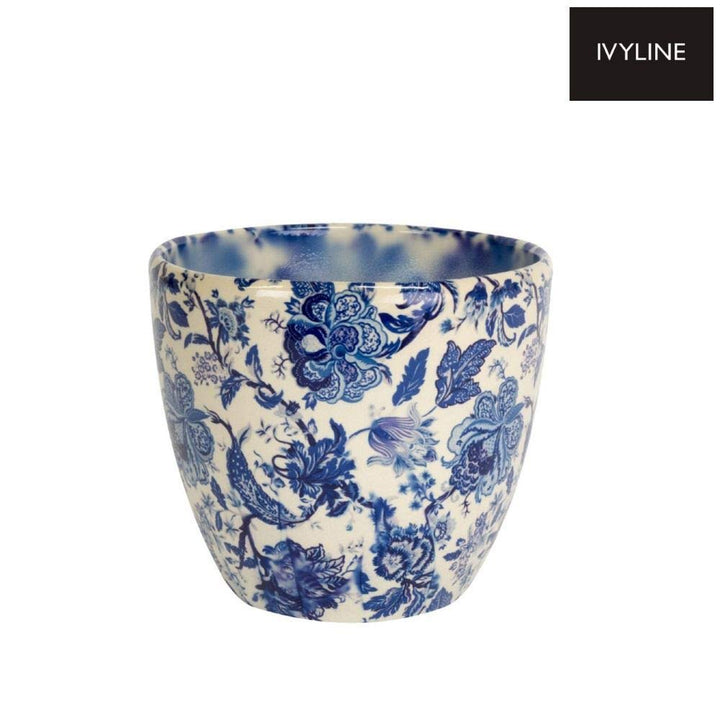 Ivyline Monza Übertopf im Vintage-Stil, Blau, Durchmesser 13 cm, Einheitsgrösse Blau Einheitsgrösse,