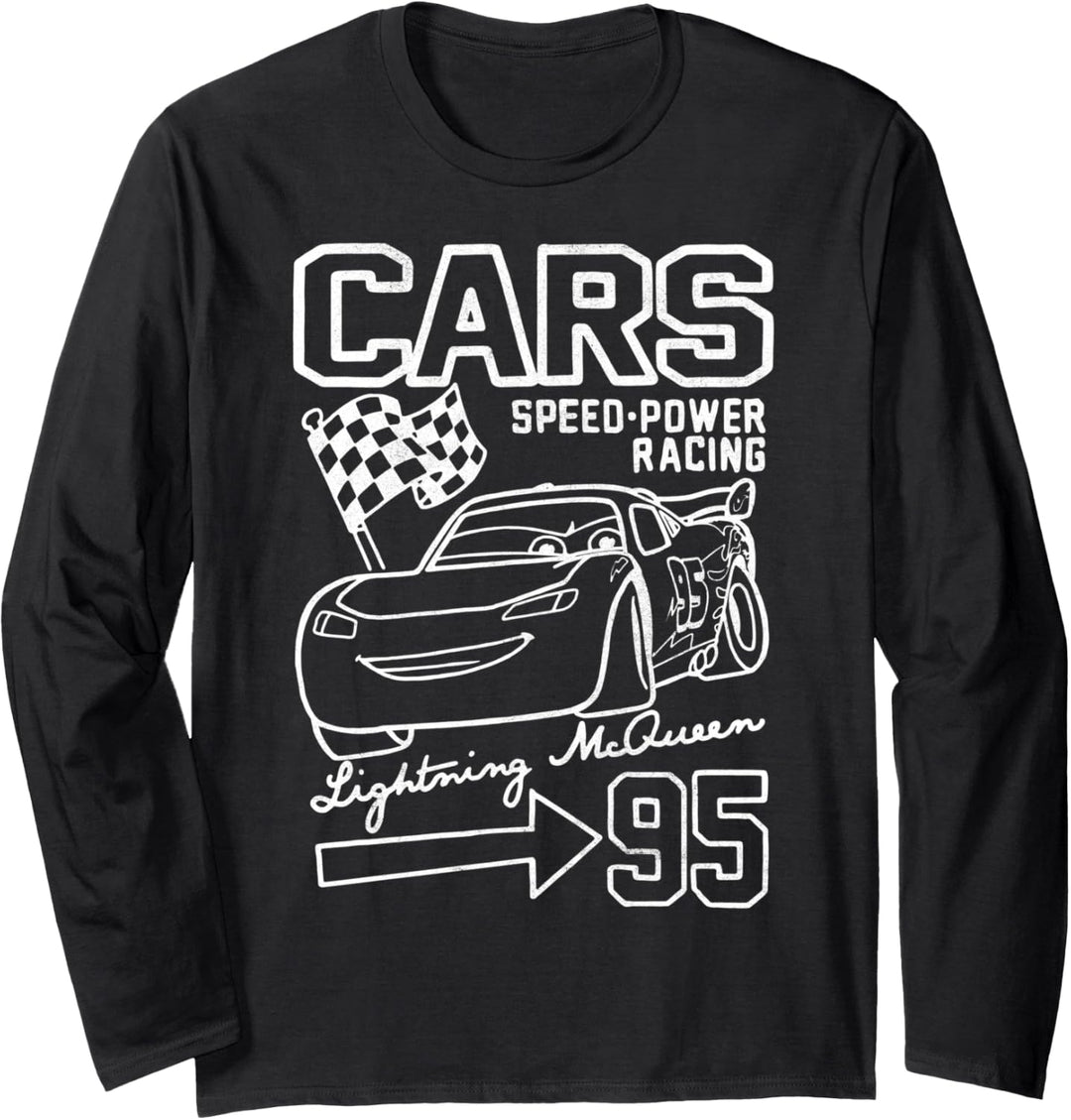 Disney Pixar Cars Lightning McQueen Speed Power Racing Langarmshirt