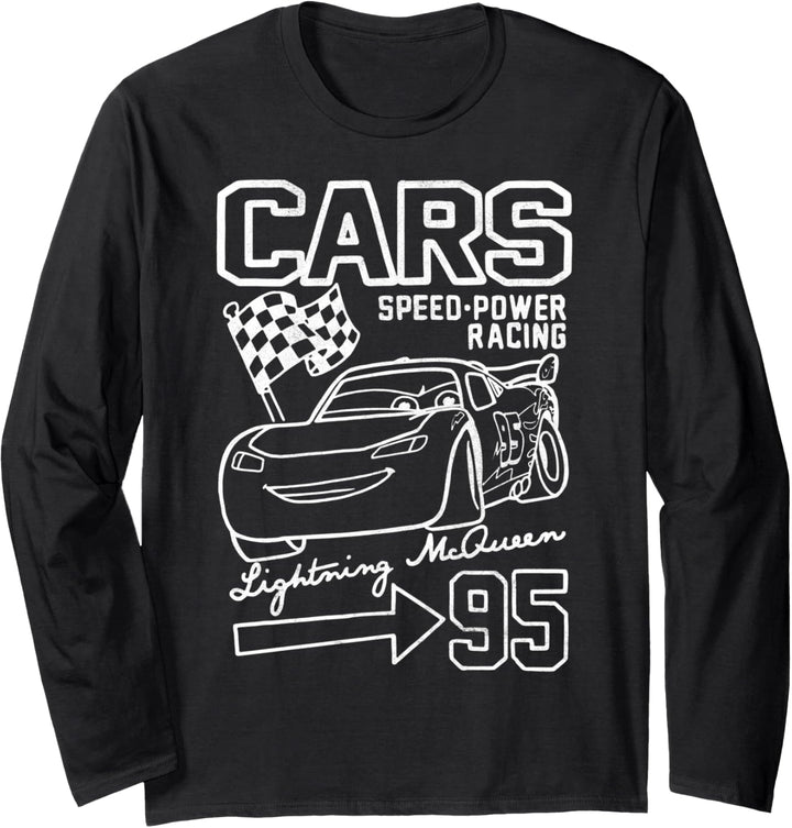 Disney Pixar Cars Lightning McQueen Speed Power Racing Langarmshirt