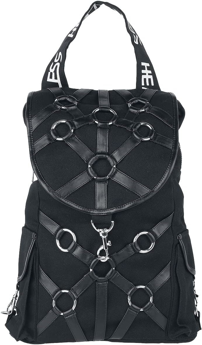 Wild Star Hearts Heartless Morality Tasche Gothic Occult Schwarzer Mini-Rucksack mit Kunstleder-Riem