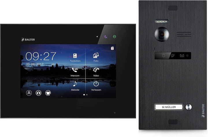Balter EVO Video Türsprechanlage ✓ Touchscreen 7 Zoll Monitor Schwarz ✓ 2-Draht Bus ✓ Schwarze Türst