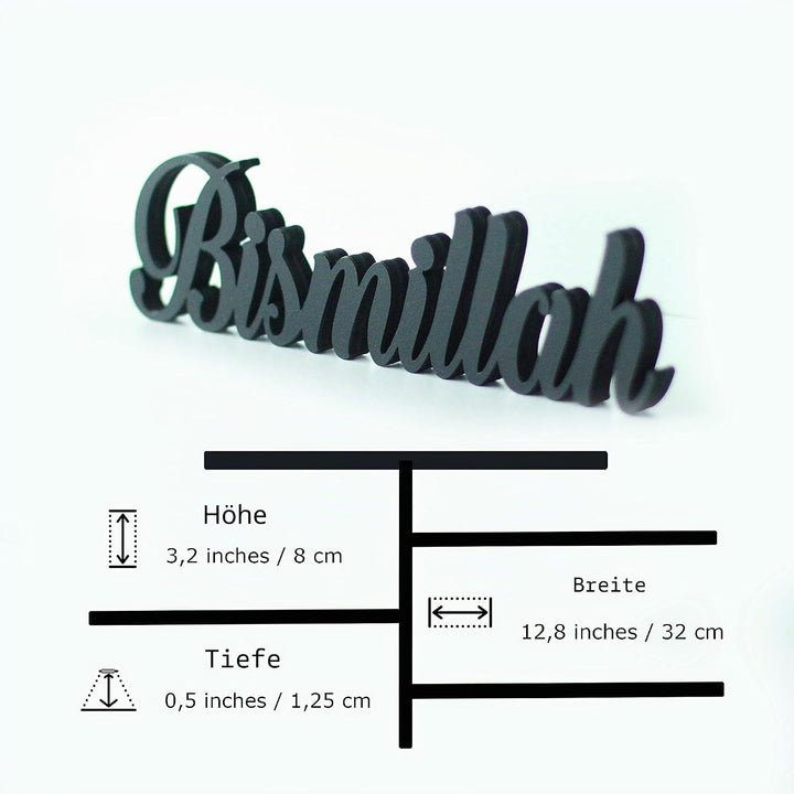 iwa concept Bismillah schwarz | Heimdekoration oder islamische Dekoration für Tisch Regal Heimdekora