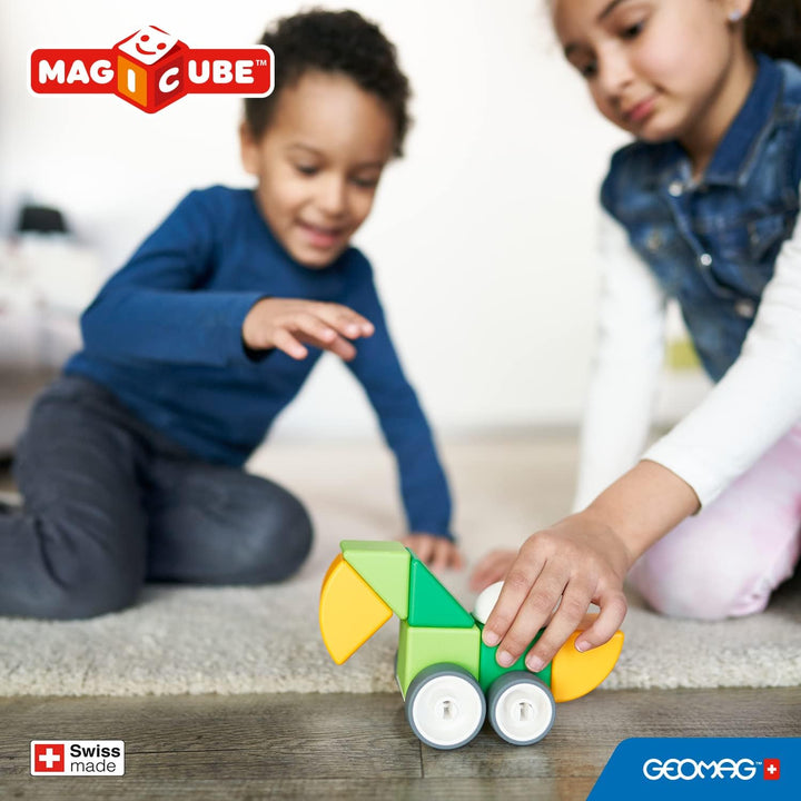 Geomag 202BLME Magnetic dice for Children, Green Yellow, 13 Pieces