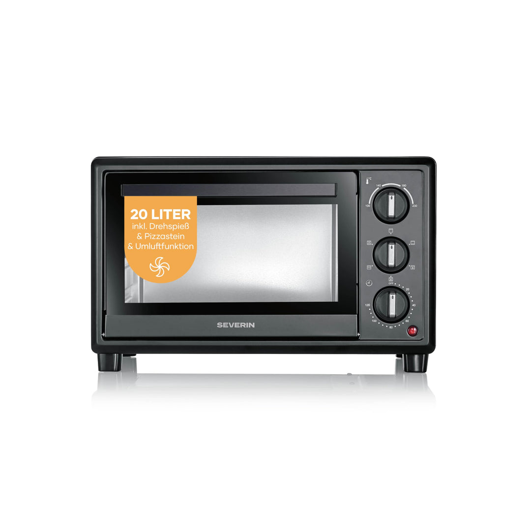 Severin Back- und Toastofen, Bake&Toast, 20L, bis 230°C, Umluft-Funktion, Ober- und Unterhitze, inkl