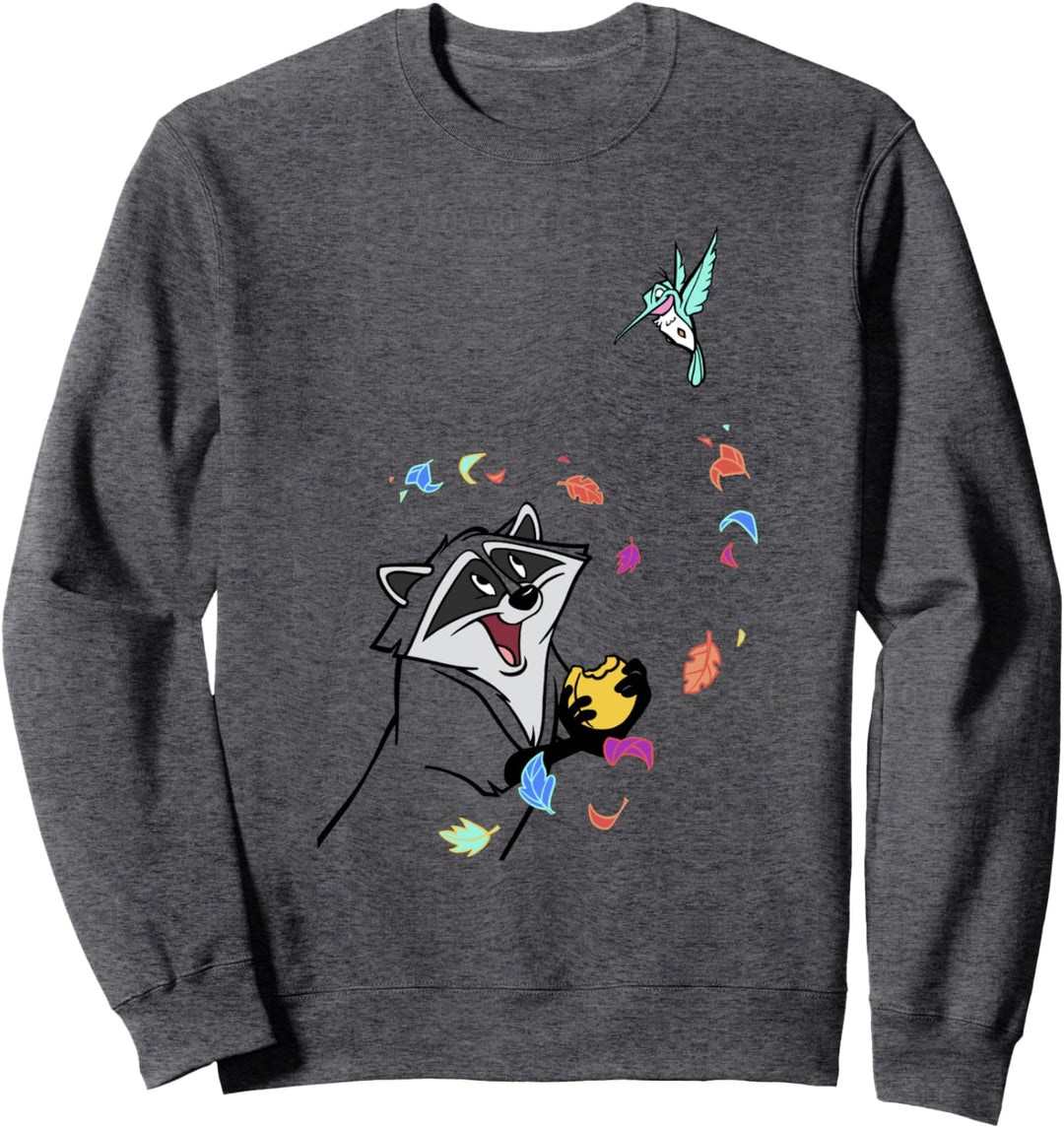 Disney Pocahontas Meeko Flit Colorful Leafs Fall Sweatshirt