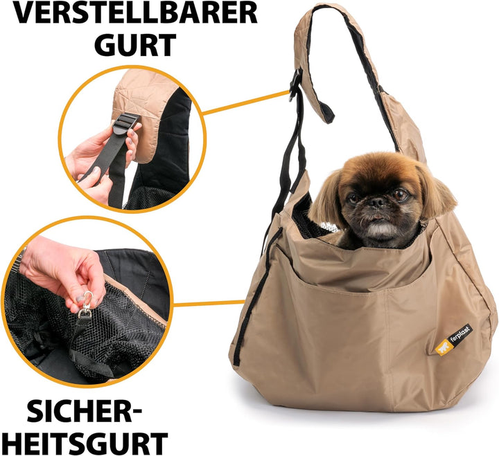Ferplast Hundetasche Safari, Tansportbox Katze, Hundebox, Verstellbarer Schultergurt, Sicherheitsgur