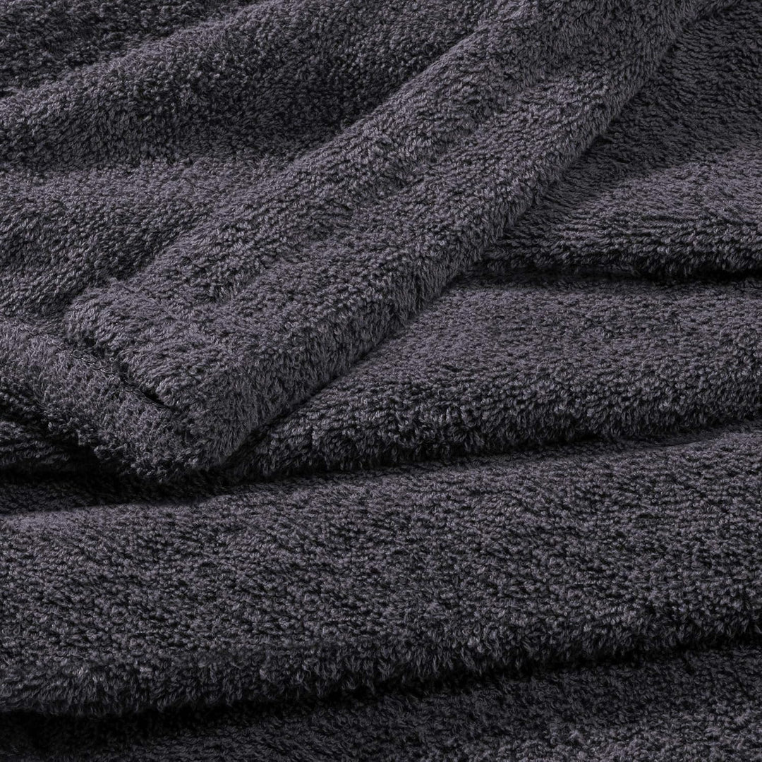 CelinaTex Funlike Poncho mittel 65 x 100 cm anthrazit schwarz Baumwolle Badeponcho Frottee Surfponch