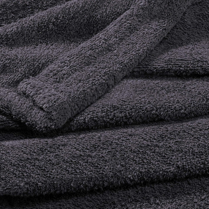 CelinaTex Funlike Poncho mittel 65 x 100 cm anthrazit schwarz Baumwolle Badeponcho Frottee Surfponch