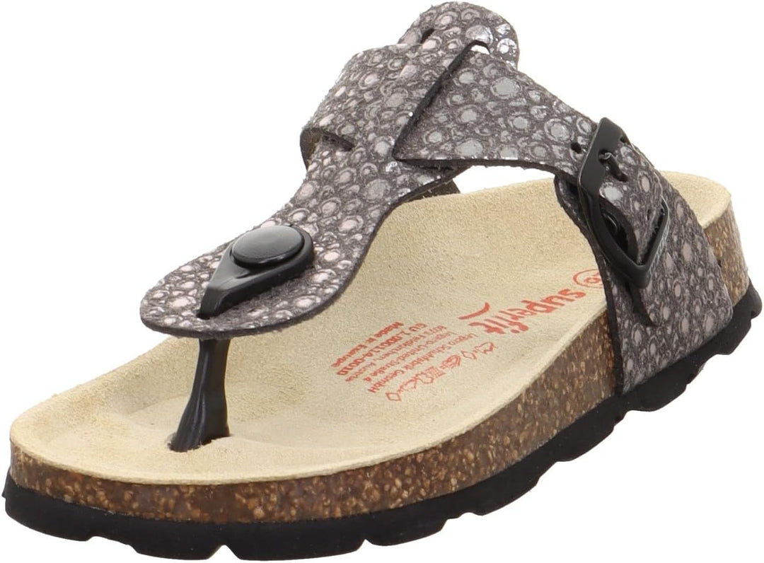 Superfit Girl's Fussbettpantoffel Mule 24 EU Schwarz 0010, 24 EU Schwarz 0010