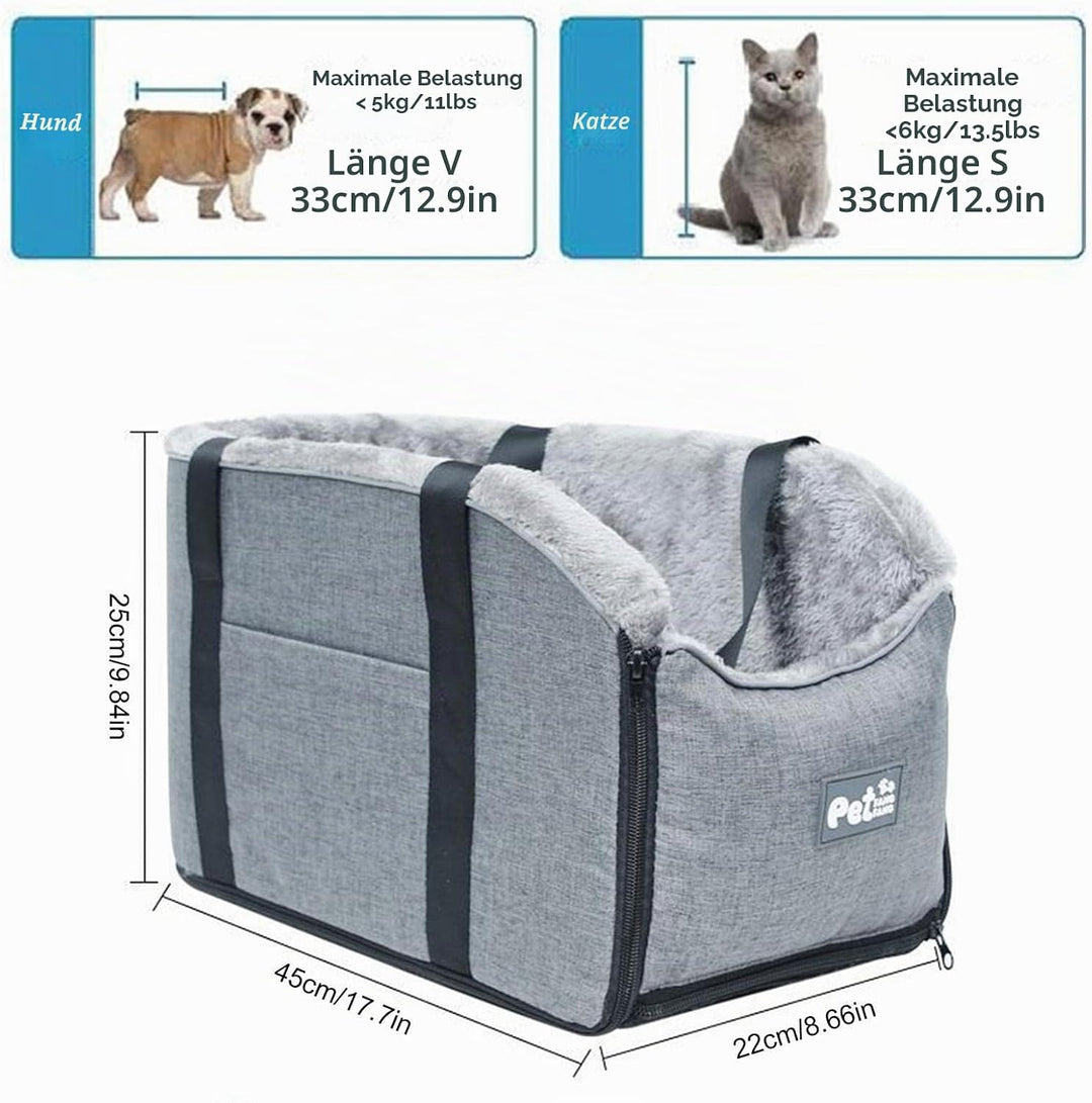 Hunde-Autositz in der Mittelkonsole, Hunde-Autositz, Katzen-Transportbox, Hund, Katzen-Sitzerhöhung,