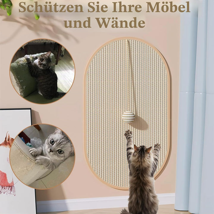 1 Stück Katzen-Kratzwand Set – Selbstklebende Kratzbrett Wand Aus Sisal, 55×33 cm Wasser­Tropfen-Des