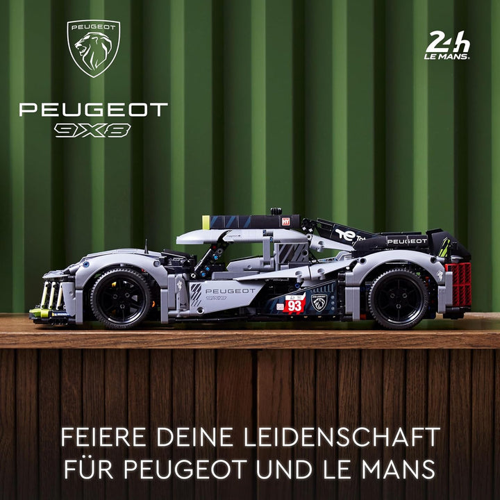 Lego 42156 Technic Peugeot 9X8 24H Le Mans Hybrid Hypercar, legendärer Rennwagen, Modellauto-Bausatz