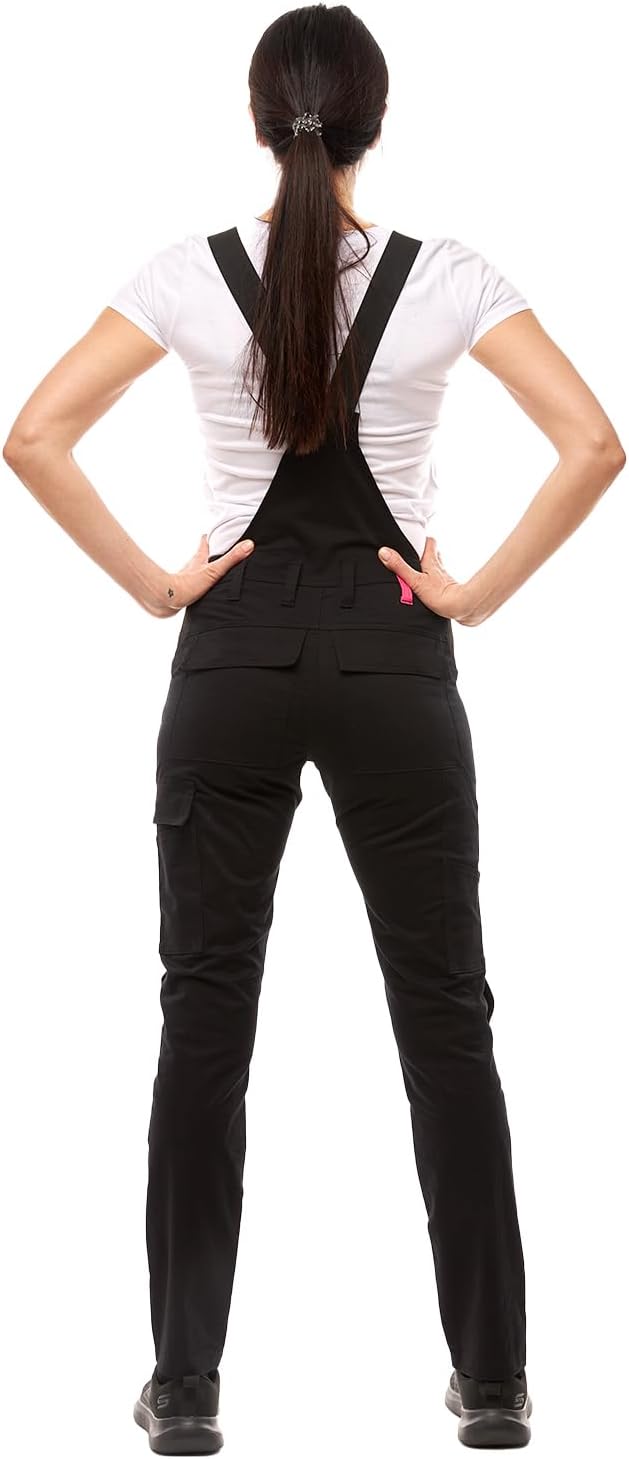 strongAnt Latzhose Damen stretch Arbeitshose für Frauen mit Kniepolstertaschen Baumwolle Cargo Hose