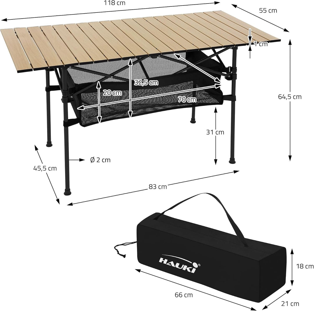 Hauki Campingmöbel Set 3tlg. Campingtisch faltbar Beige mit 2 Campingstühlen Khaki, Camping-Set für