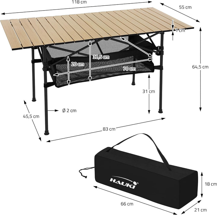 Hauki Campingmöbel Set 3tlg. Campingtisch faltbar Beige mit 2 Campingstühlen Khaki, Camping-Set für