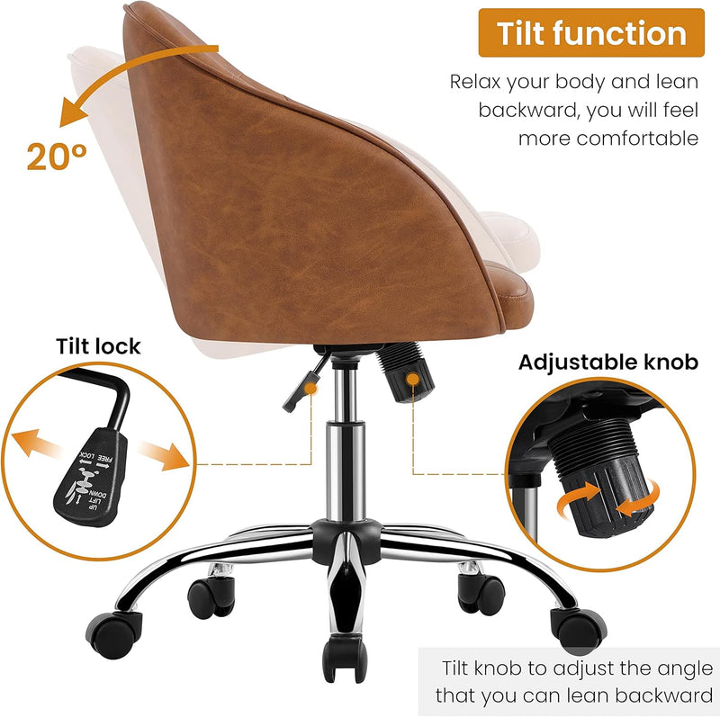 Yaheetech Bürostuhl Ergonomischer Schreibtischstuhl Drehstuhl Höhenverstellbar Computerstuhl mit Rol