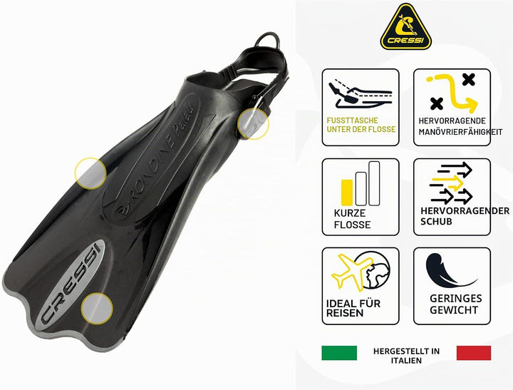 Cressi Palau Saf Fins Einstellbare Kurze Flossen zum Schwimmen und Schnorcheln Schwarz/Rosa XS-S, Sc