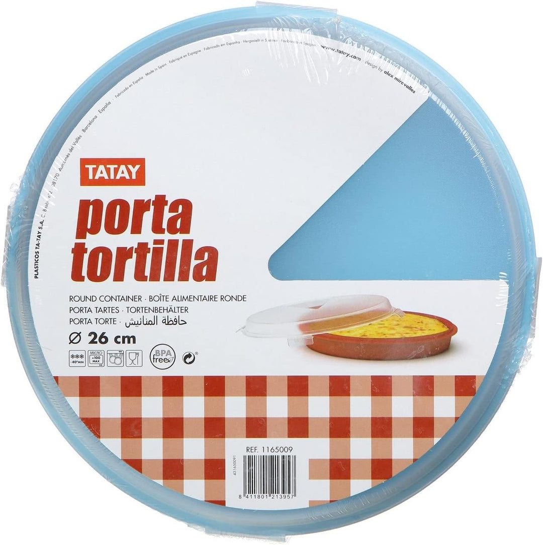 TATAY - Set von 2 Kuchen / Omelette Träger / Kuppel von 26 cm Durchmesser, Blaue Türkis und Orangenf