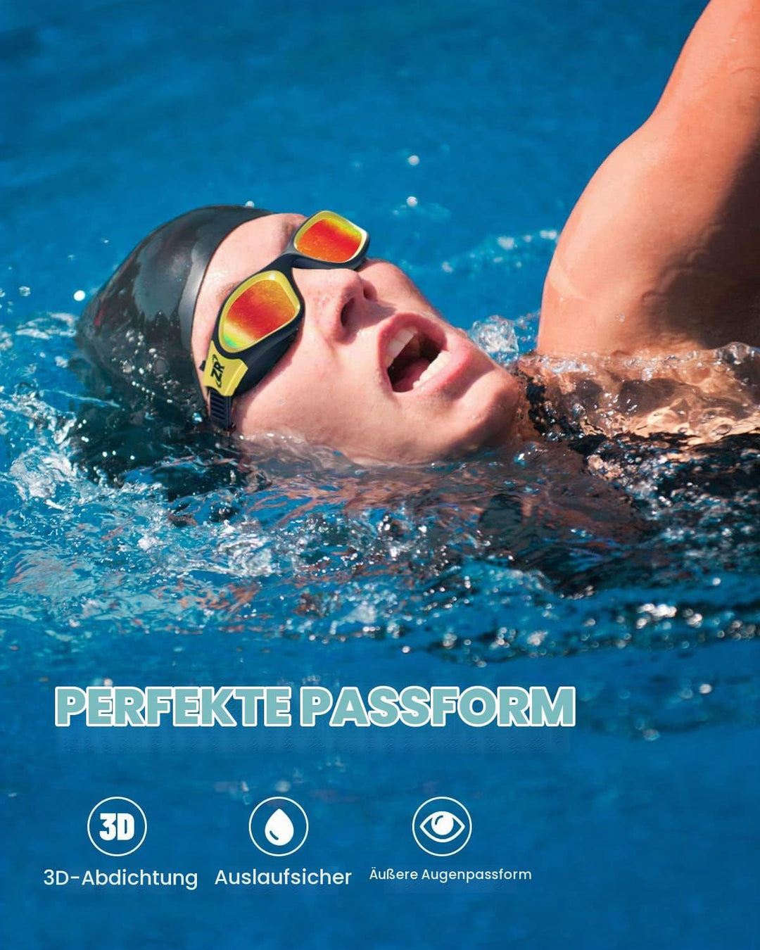 ZIONOR G1 NEW Polarisierte Schwimmbrille für Erwachsene Damen Herren – Beschlagfrei, 100% UV-Schutz,